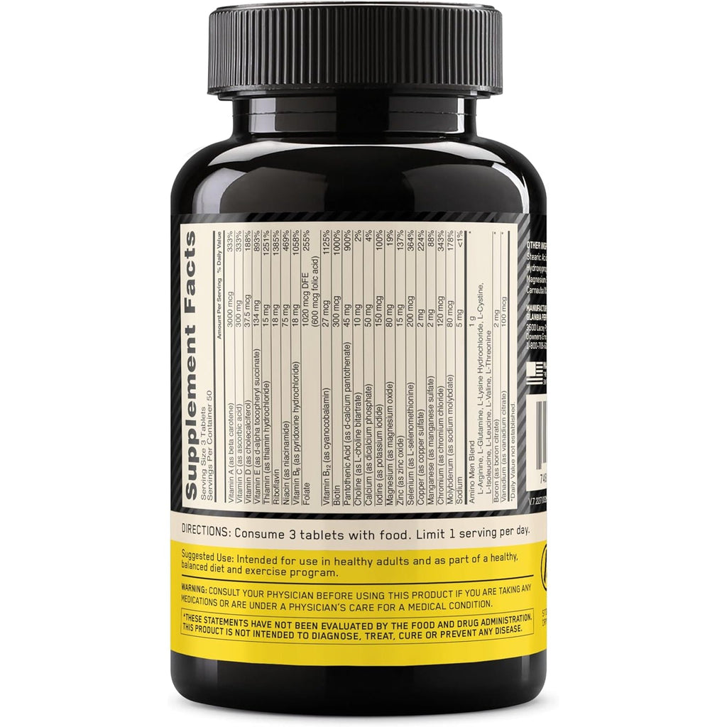 Optimum Nutrition Opti-Men, Vitamin C, Zinc and Vitamin D, E, B12 for Immune Support Mens Daily Multivitamin Supplement, 150 Count (Packaging May Vary)