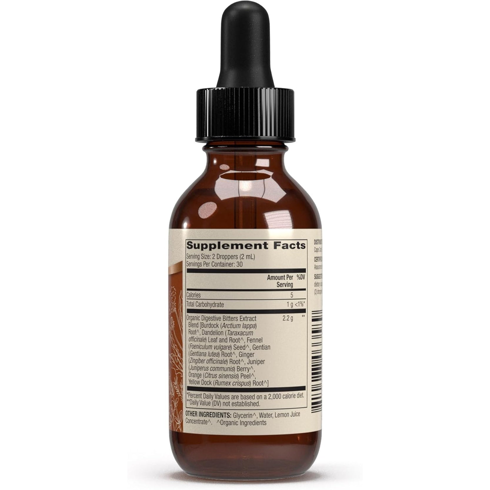 Dr. Mercola Organic Digestive Bitters Liquid Drops - Digestive Health Support - Alcohol-Free Formula - Features Burdock Root, Dandelion Leaf, Fennel Seed & More - 2 Fl. Oz. (30 Servings)