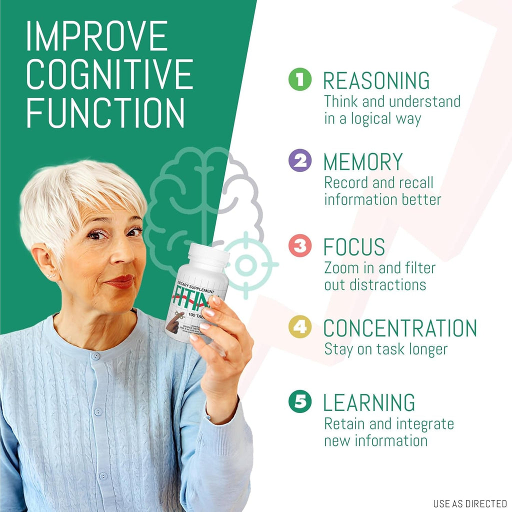 Brain Supplement with Vitamin B6 & Thiamine for Memory, Focus and Cognitive Support | High-Dose B Vitamins for Nervous System Brain Health, Daily Formula for Adults, 100 Tablets (1-Pack)