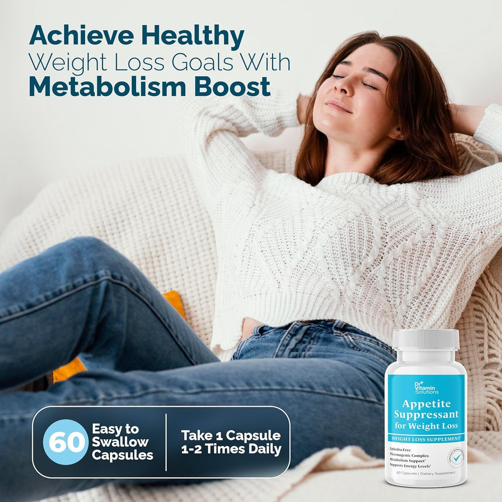 Appetite Suppressant for Weight Loss - Diet Pills for Women W/ Garcinia, Ginger Root, Guarana - Thermogenic Fat Burner & Metabolism Booster for Women & Men | Belly Fat + Energy Support, 60 Caps
