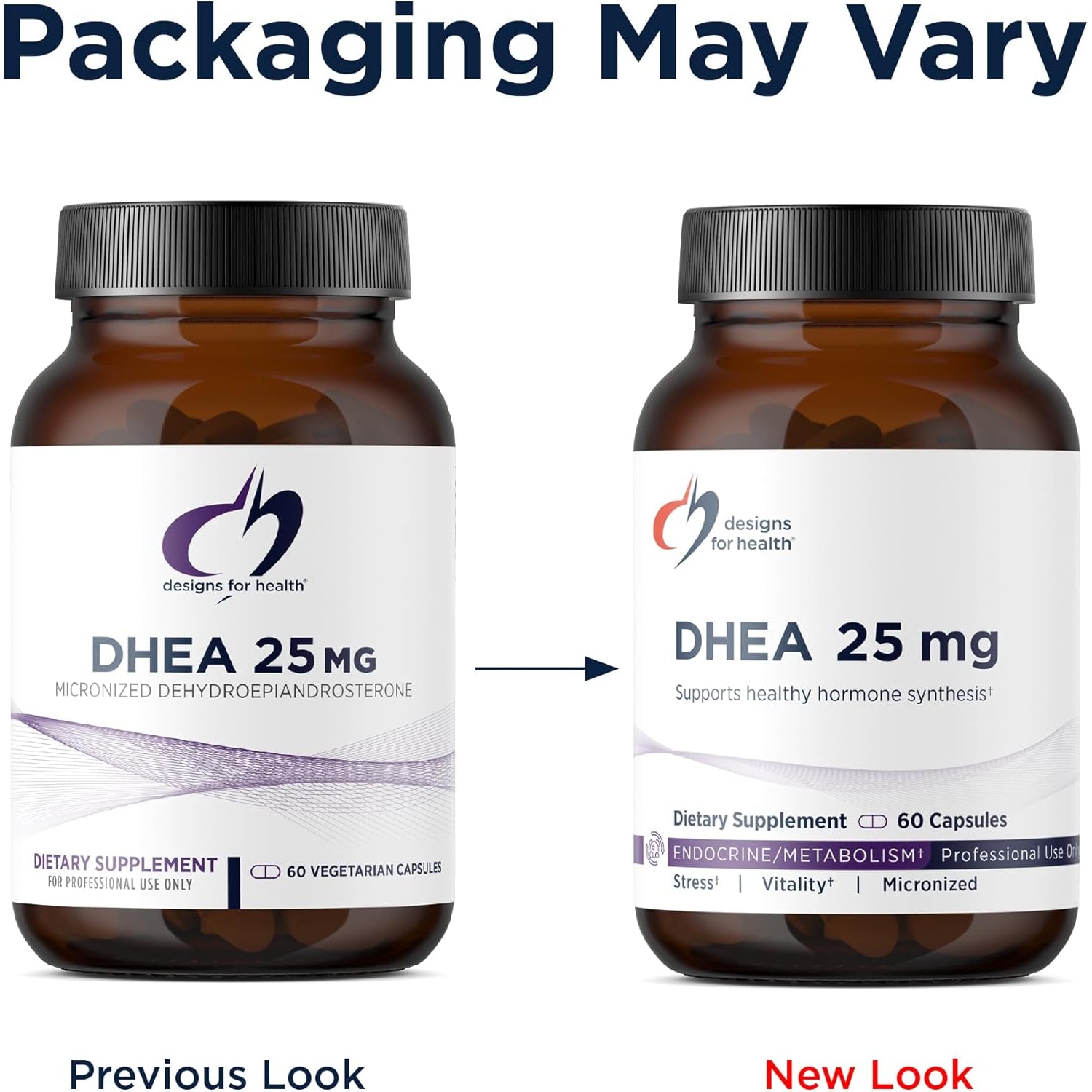 Designs for Health DHEA 25Mg - DHEA Supplement for Men + Women - Supplement to Help Support Healthy Aging, Muscle Integrity, Energy + Hormonal Synthesis - Non-Gmo (60 Capsules)