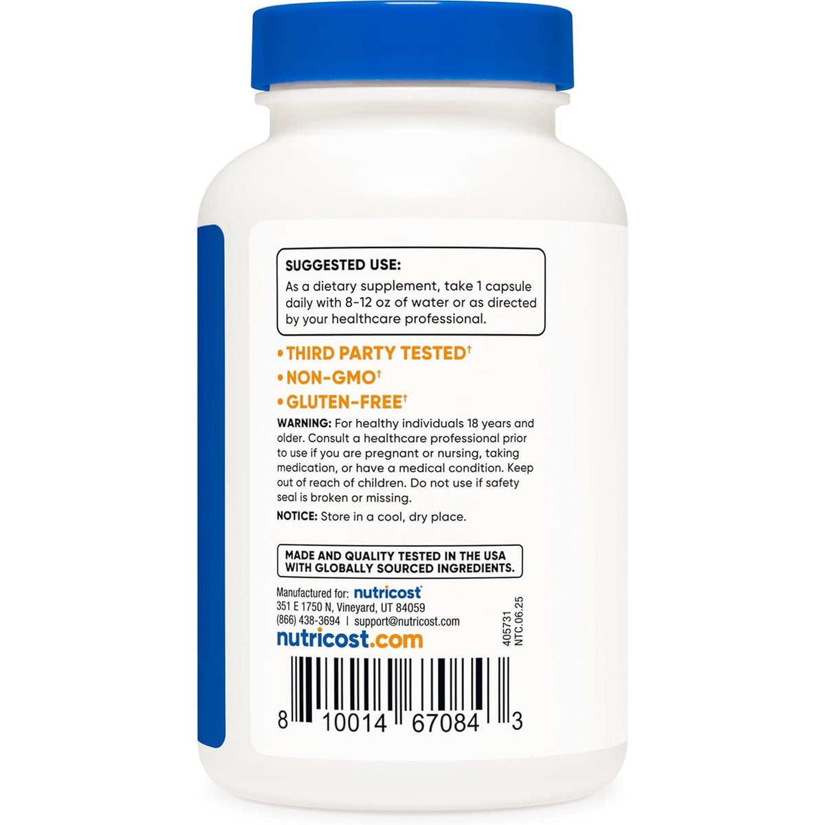 Nutricost Ox Bile Capsules 125Mg, 240 Capsules - Non-Gmo
