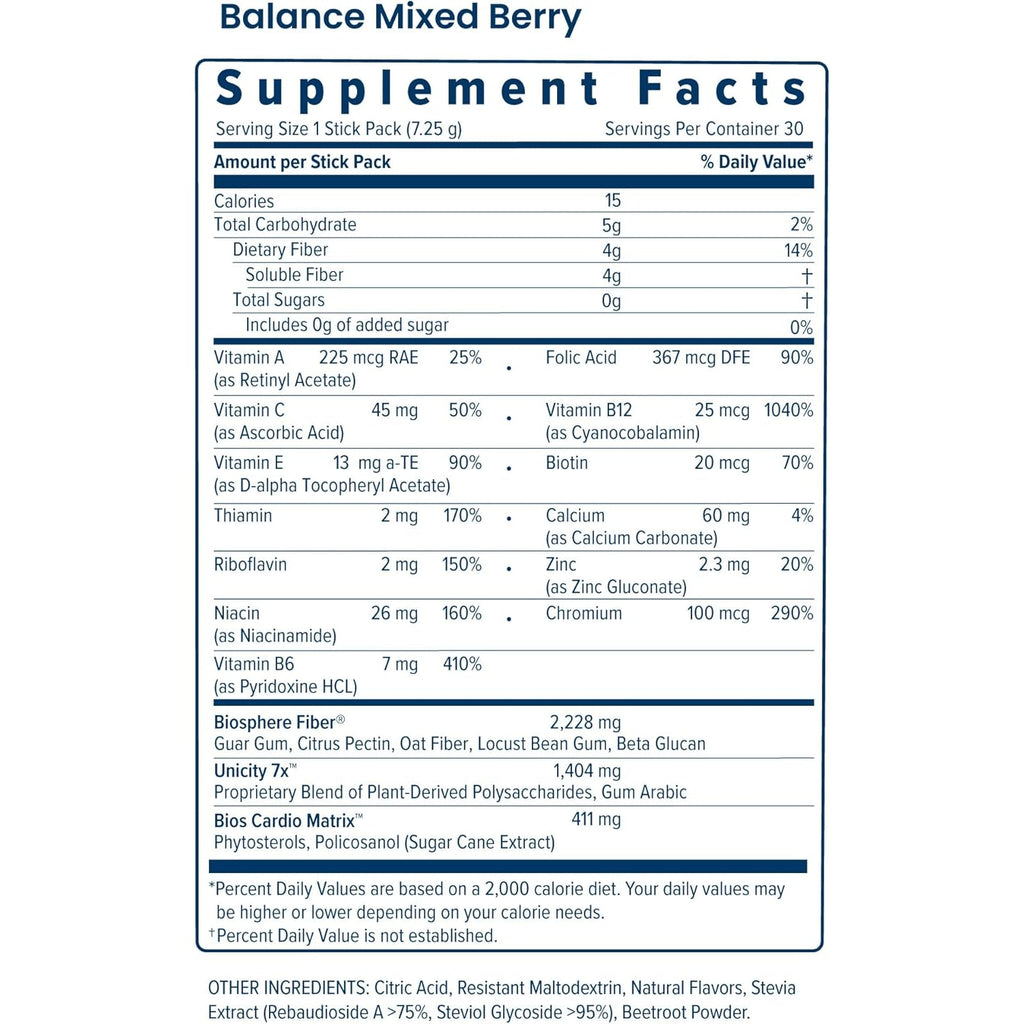 Unicity Balance Mixed Berry Stick Packs (30 Count)