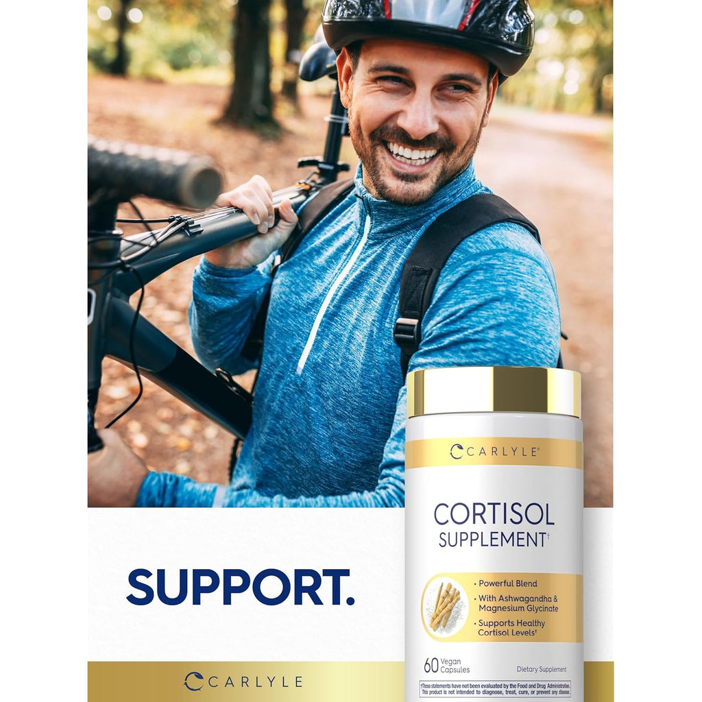 Carlyle Cortisol Supplement | 60 Vegan Capsules | Ashwagandha & Magnesium Complex | Non-Gmo, Gluten Free