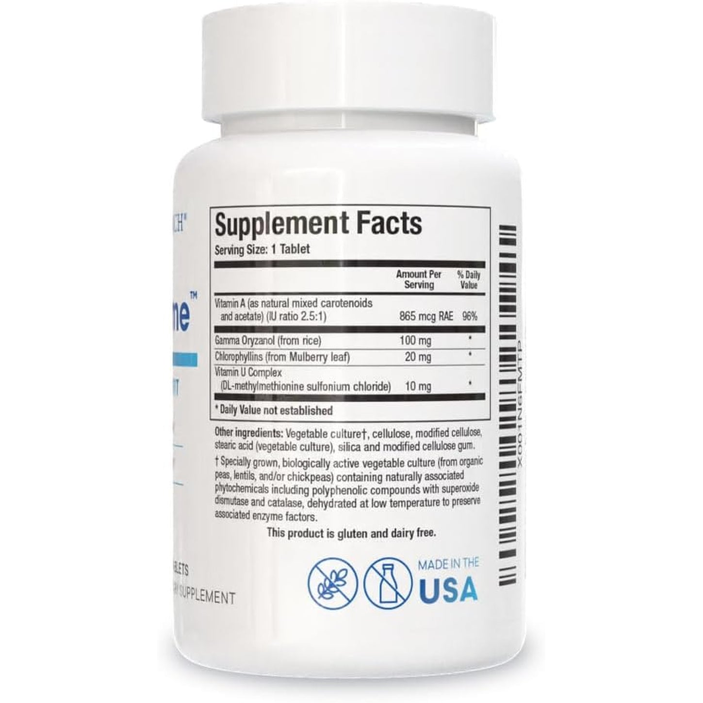Biotics Research Gastrazyme™ Digestive Support - Supplies Vitamin U Complex, Chlorophyllins, Gamma Oryzanol (From Rice) Supplement Supports Gastrointestinal Health & Gut Lining - 90 Tablets