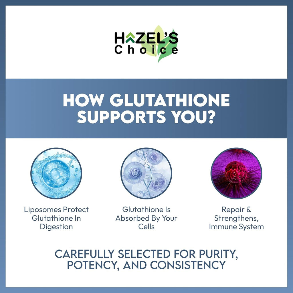 HAZEL'S Choice Liposomal Glutathione 500Mg | 90 Soft Gels | Non-Gmo, Lactose-Free | Soft Gel Format