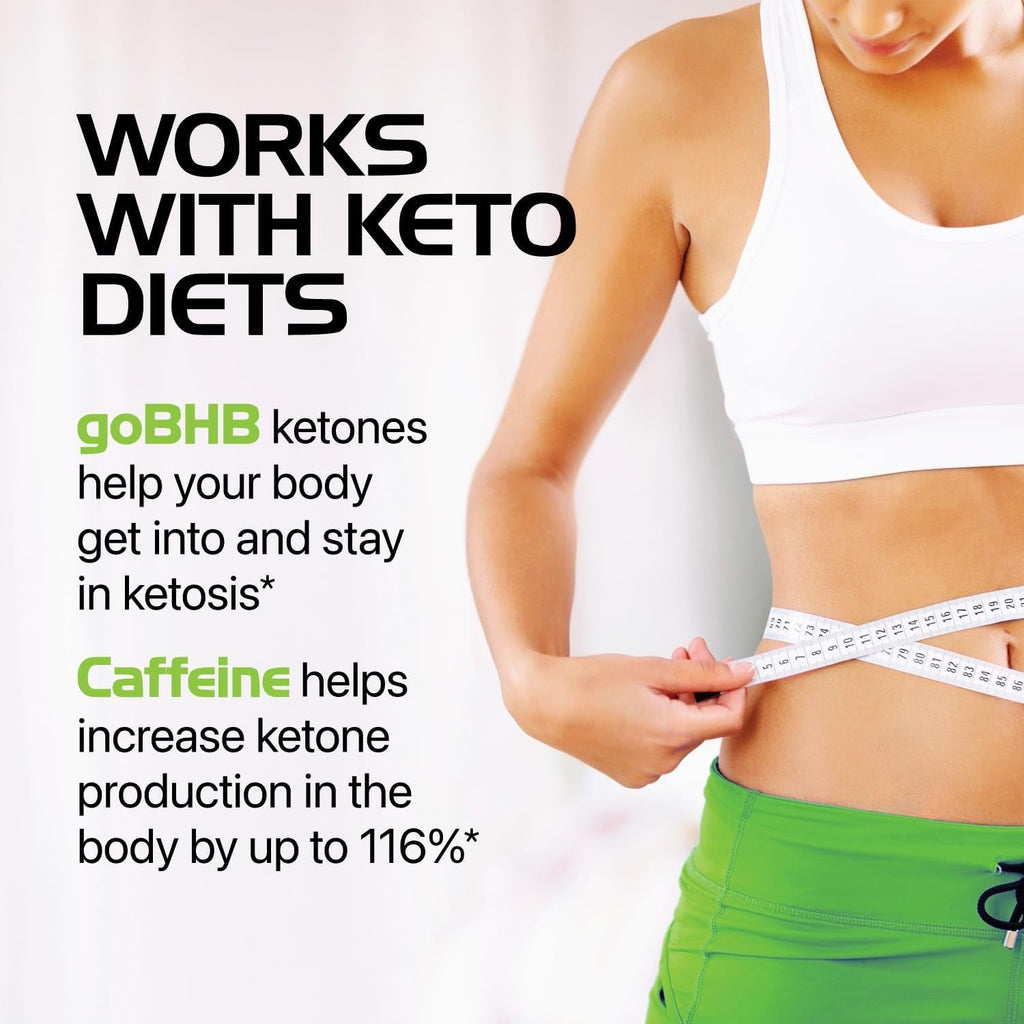 Keto BHB Exogenous Ketones Supplement - BHB Science Keto Diet Pills with Patented Gobhb and Caffeine for Natural Energy Focus Body Sculpting & Ketosis Support - Vegetarian & Non-Gmo (1 Month Supply)