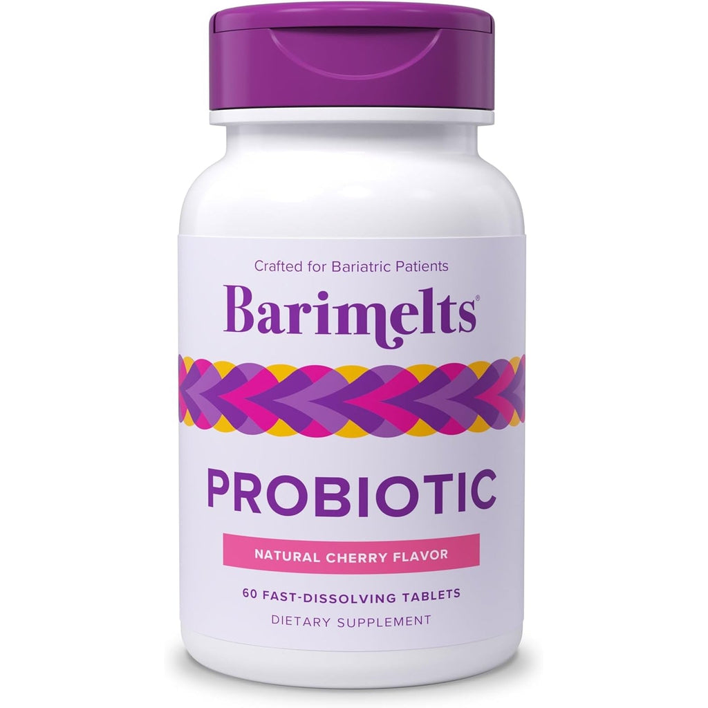 Barimelts Probiotic, 5 Billion CFU - 60 Fast-Dissolving Tablets (2-Month Supply) - Sugar-Free Probiotics for Women, Support Gut Health after Bariatric Surgery, Natural Cherry Flavor