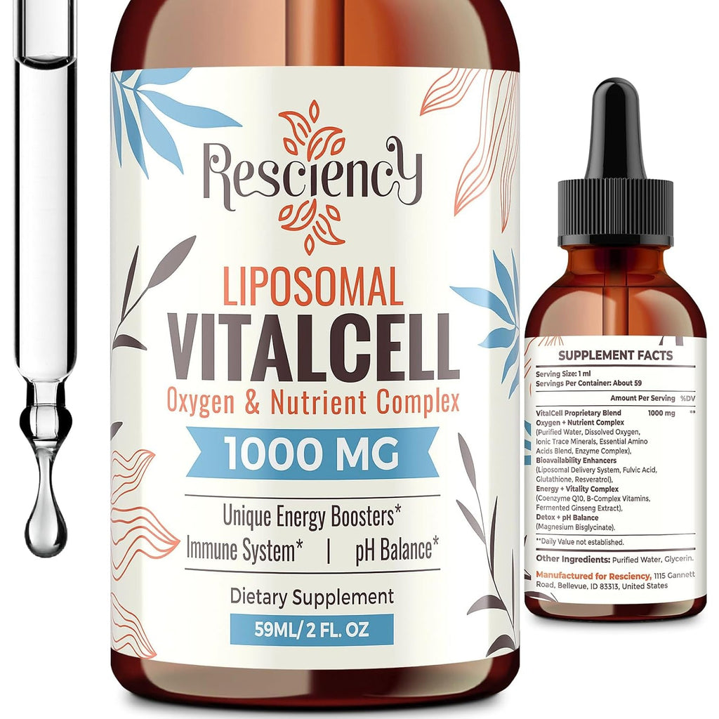 13-In-1 Liquid Oxygen Boost & Nutrient Supplement, Liposomal Optimized-Delivery Blend with Trace Minerals, Amino Acids, Coq10, B Vitamins & Fulvic Acid, Daily Wellness Liquid Oxygen Drops, 2 Fl Oz