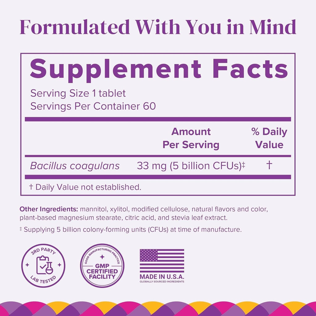 Barimelts Probiotic, 5 Billion CFU - 60 Fast-Dissolving Tablets (2-Month Supply) - Sugar-Free Probiotics for Women, Support Gut Health after Bariatric Surgery, Natural Cherry Flavor