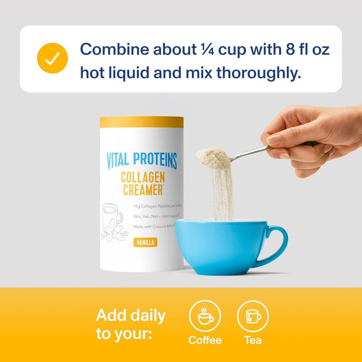 Vital Proteins Collagen Peptides Powder - Vanilla Protein Coffee Creamer for Hair, Skin & Nails Support