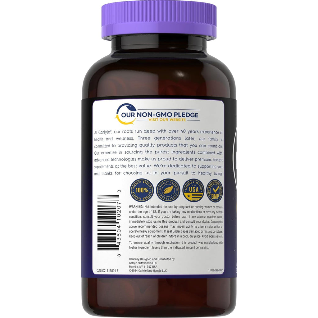Carlyle Melatonin Gummies 10Mg | 180 Count | Adult Drug Free Aid | Berry Flavor | Vegan, Non-Gmo, Gluten Free Supplement