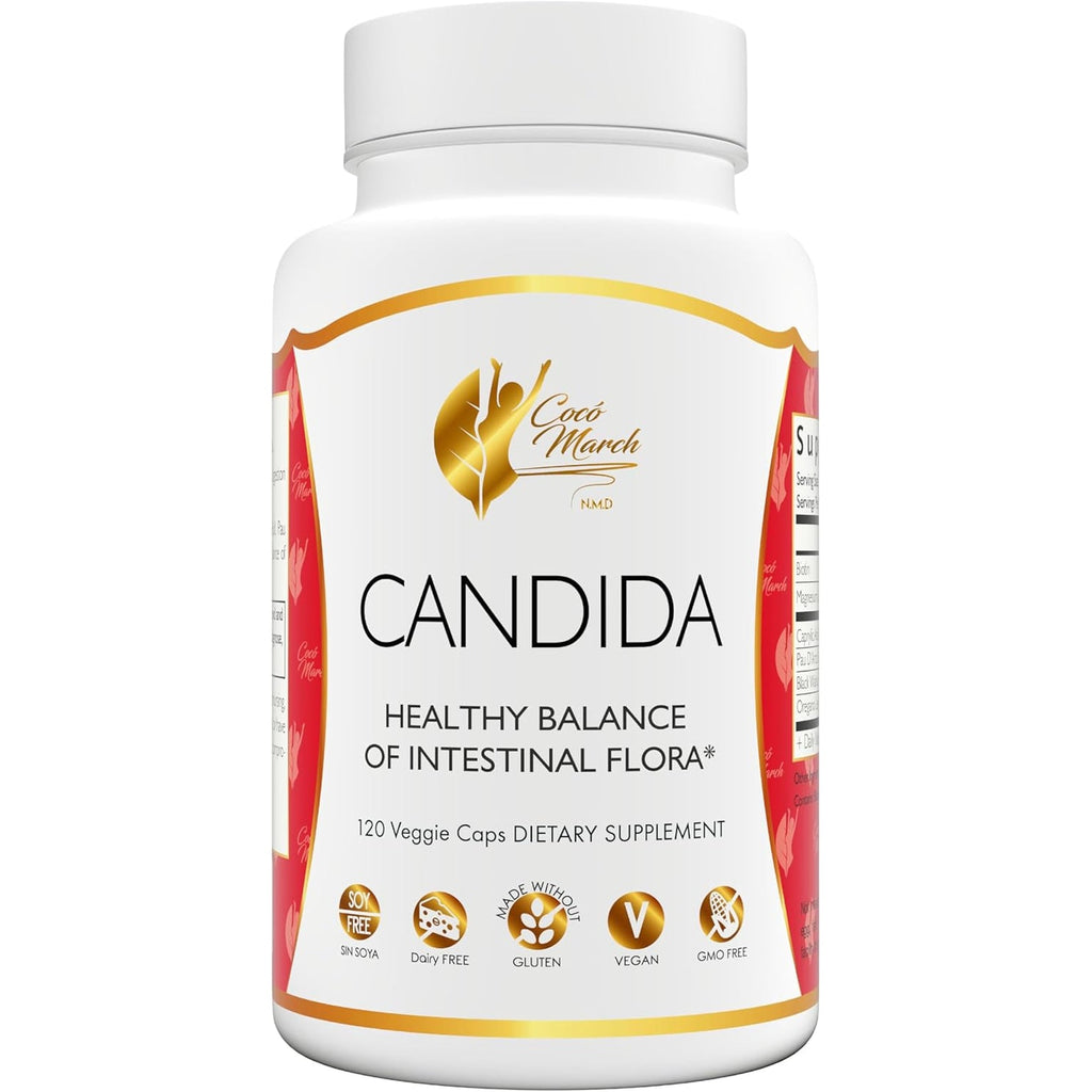 Cocó March N.M.D Candida Cleanse – 30 Day Herbal Detox Cleansing with Digestive Enzymes for Gut Health & Immune Support – Gluten Free, Vegan, Non-Gmo, Dairy Free, Soy Free – 120 Veggie Caps