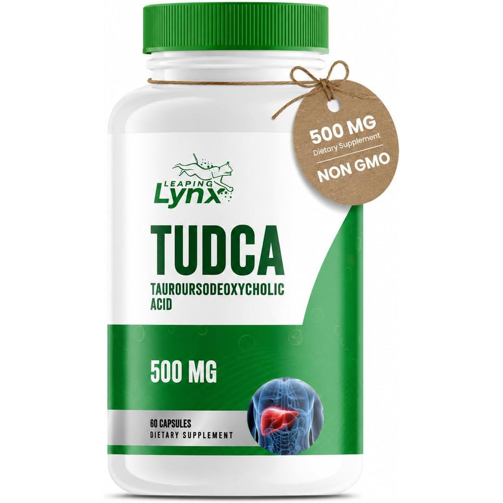 Leaping Lynx TUDCA 500Mg – Tauroursodeoxycholic Acid Supplement – 60 Capsules – TUDCA Liver Support Supplement – Bile Acid Digestive Support – Non-Gmo, Iso-Certified