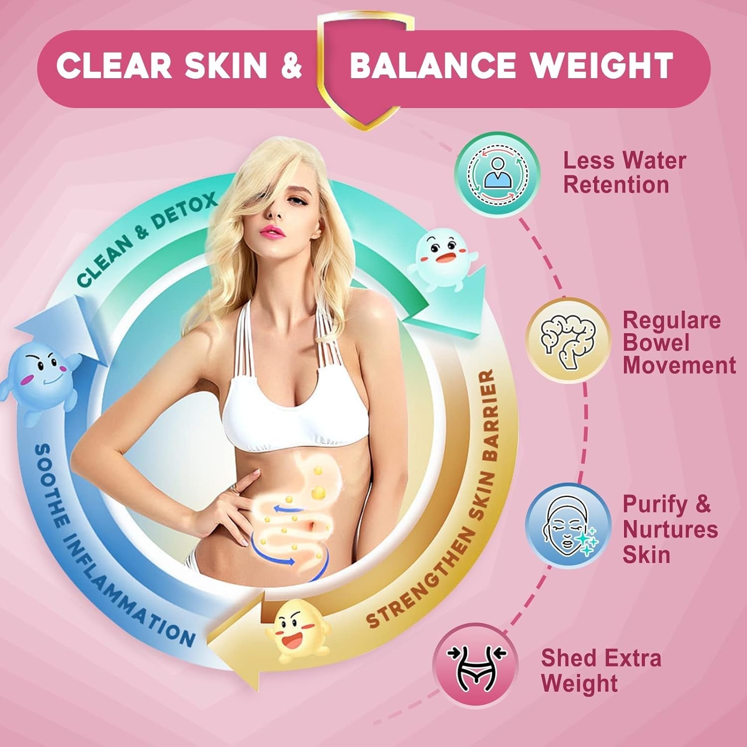 NATURE TARGET Probiotics for Women Probiotic Powder - 50 Billion Cfus, 13 Strains Supports for Digestive Vaginal Health, Bloating Relief, 30 Stick Packs