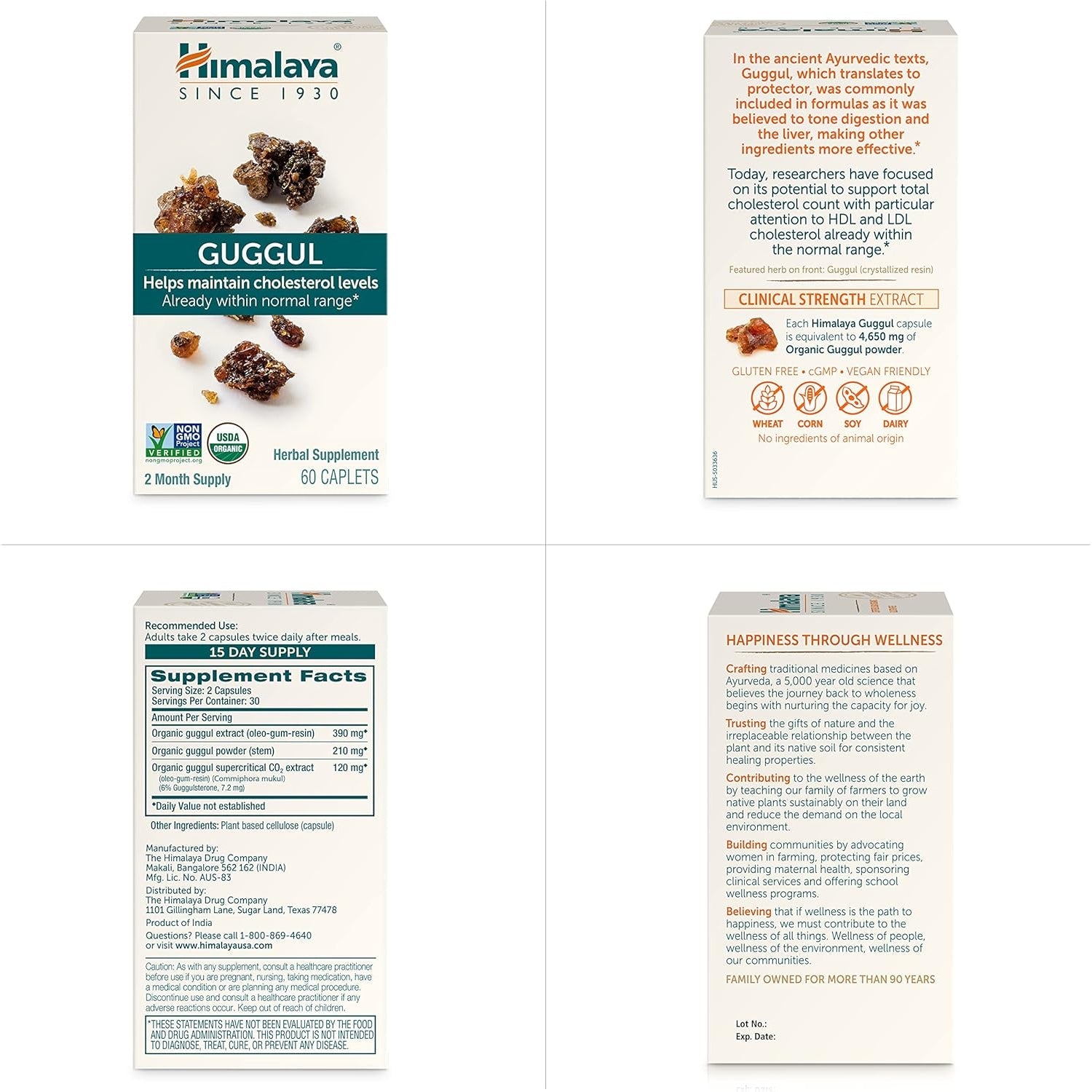Himalaya Guggul - Herbal Liver Support for Liver Detox, Cholesterol, HDL & LDL Support - Vegan, Non-Gmo, Gluten Free, 720 Mg, 60 Capsules