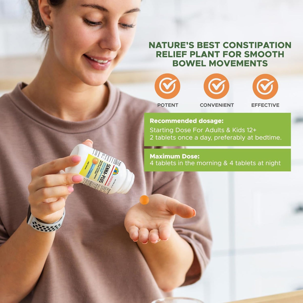 Health Star Senna plus Laxative & Stool Softener Tablets 50Mg / 8.6Mg Strength Natural Vegetable Stimulant Laxative| Gentle Constipation Relief| Docusate Sodium for Bowel Movement (1,000 Tablets
