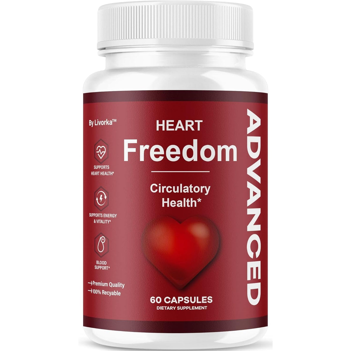 Heart Freedom - Heart Freedom Capsules, Official Pills All Natural Ingredients - Maximum Strength, Premium Advanced Formula Support Health & Wellness, 60 Capsules for 1 Month