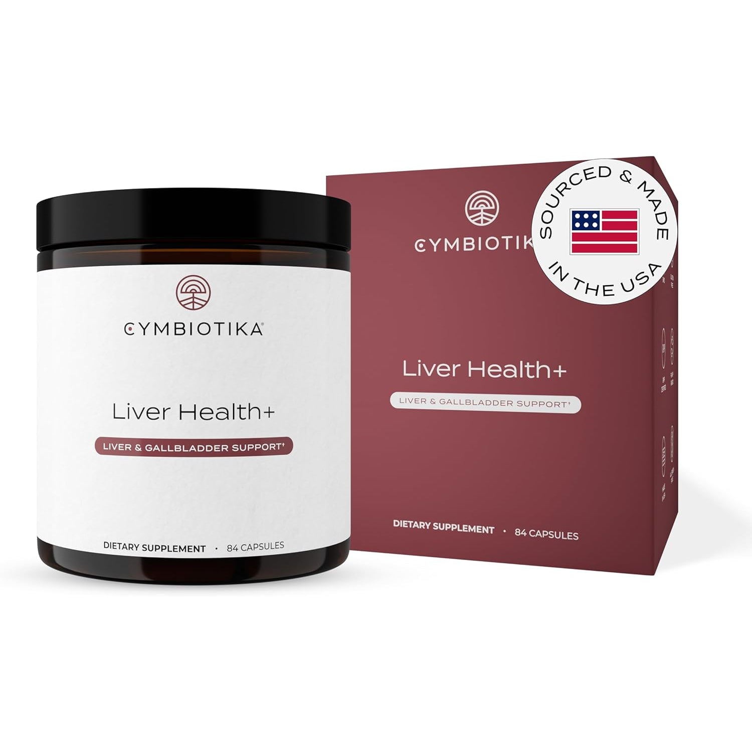 CYMBIOTIKA Liver Supplement with Vitamins & Herbs for Liver Support, Health, Cleanse and Repair, Helps Metabolism and Digestion, Gluten Free, Vegan, Plant Based, and Non GMO, 84 Capsules, 28 Servings