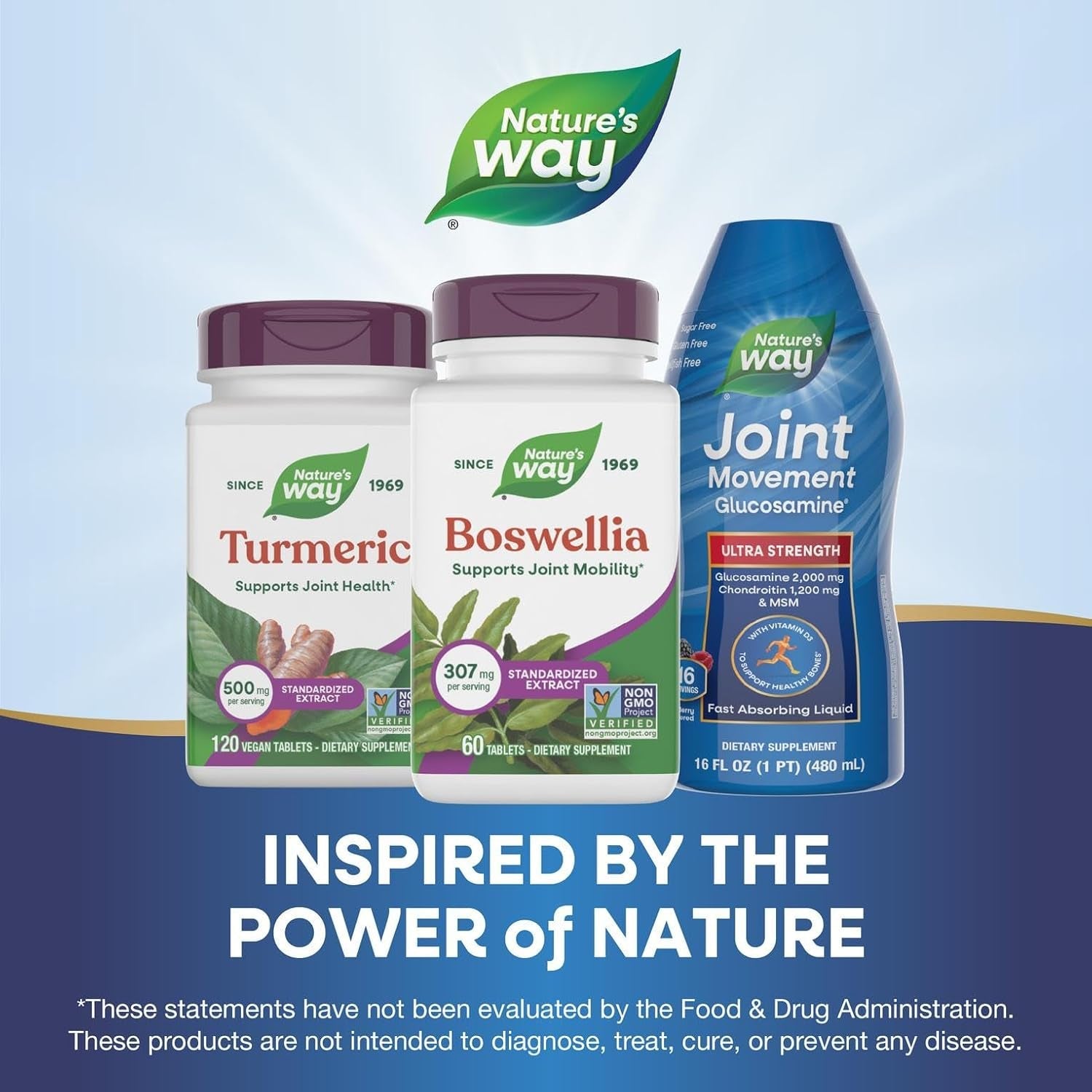 Nature'S Way Boswellia Standardized Extract, Supports Joint Mobility*, 307 Mg Boswellia Serrata Extract per Serving, Frankincense Supplement, Gluten Free & Vegan - 60 Tablets (Packaging May Vary)