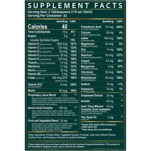 Wellgenix Balanced Essentials Liquid Multivitamin Dietary Supplement with Vitamins and Minerals – Berry Flavor – 32 Fl Oz