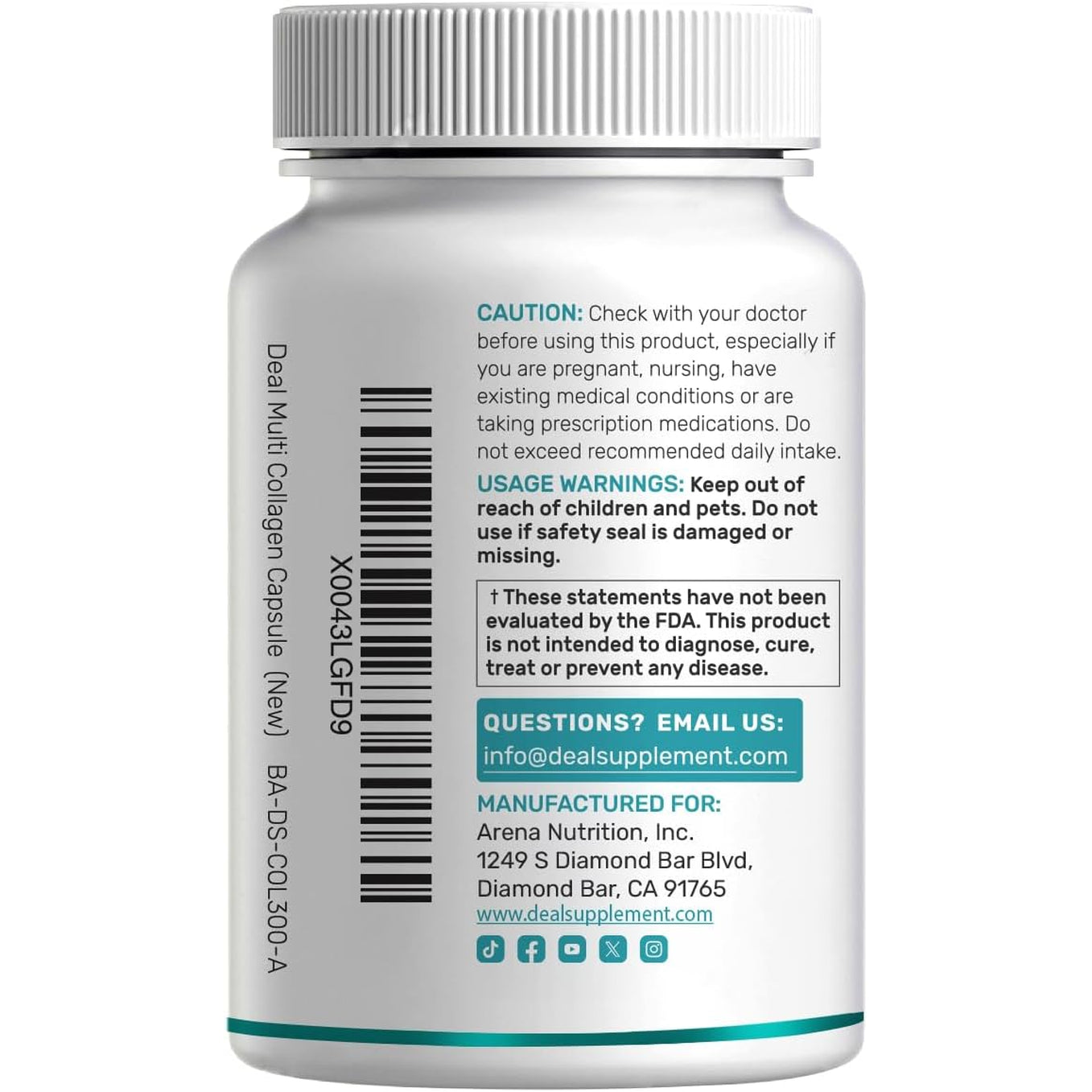 Multi Collagen Pills for Women & Men with Vitamin C, E & Biotin, 300 Capsules – Type I, II, III, V, X Hydrolyzed Collagen Peptides – 11 in 1 Formula with Saw Palmetto, Bamboo Silica, & Hyaluronic Acid