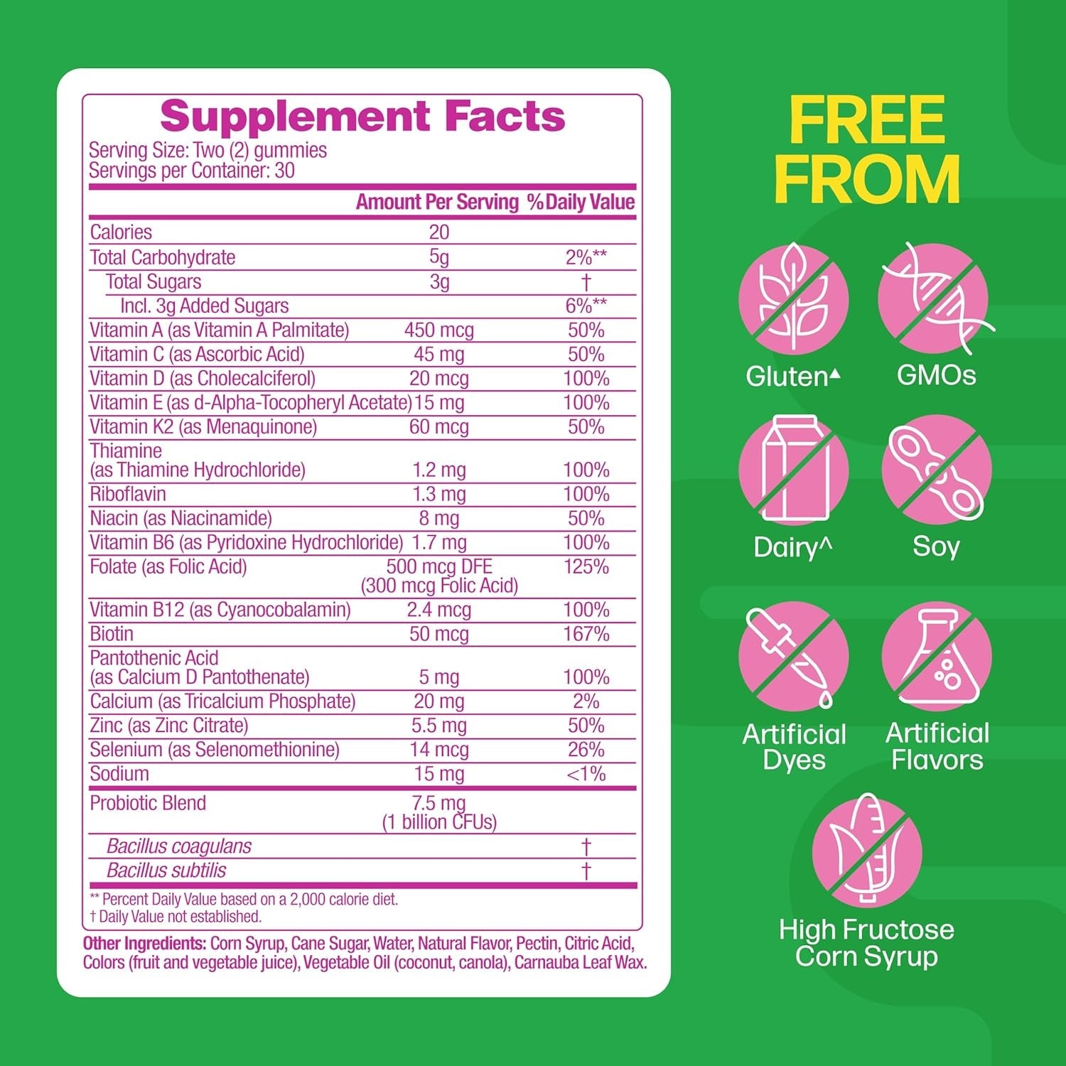 Culturelle® Women’S Probiotics + Multivitamins, Supports Digestive and Immune Health, Biotin & Selenium for Healthy Hair, Skin, Nails – 60 Gummies