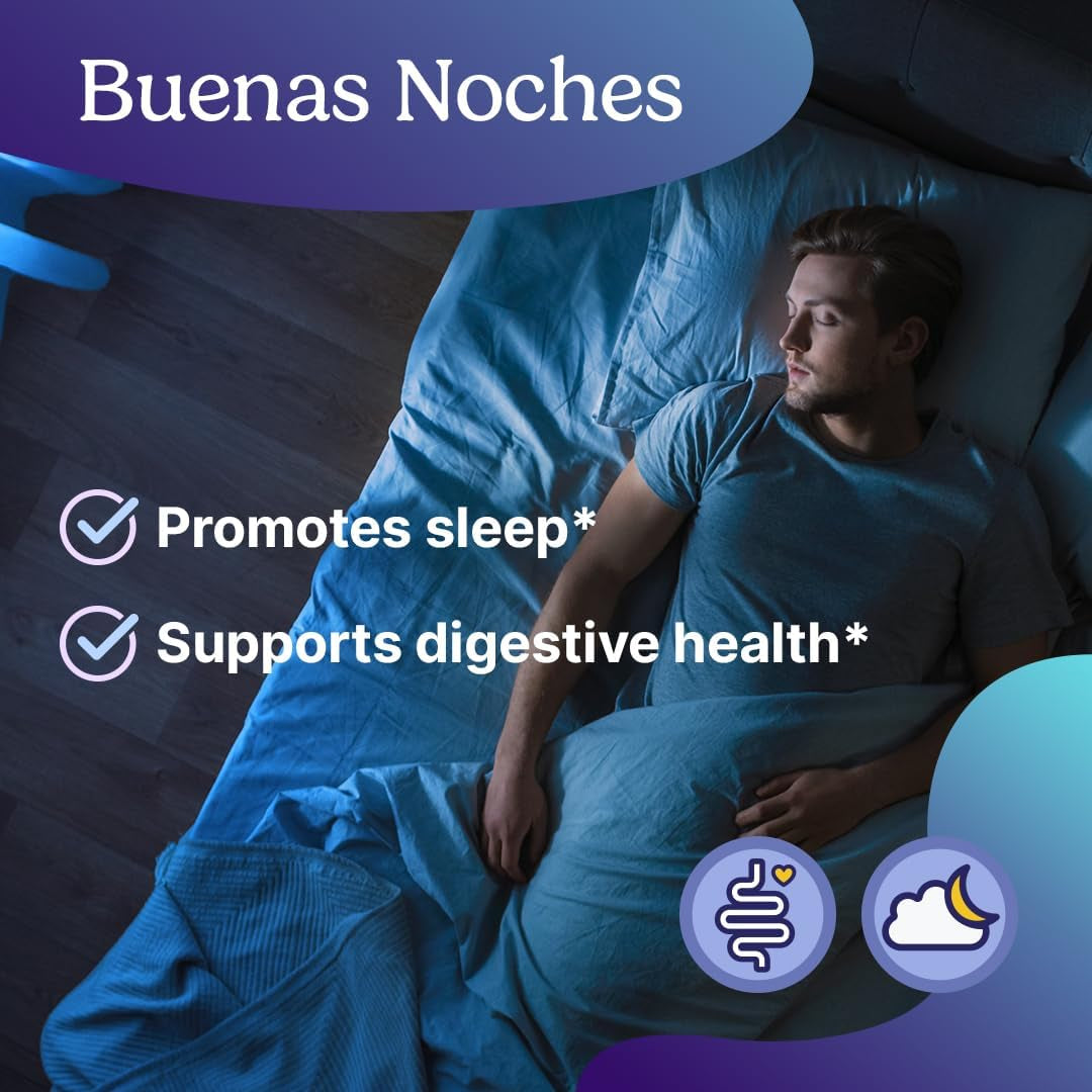 Santo Remedio Buenas Noches Sleep Support with Zylaria®, Melatonin & DE111® Probiotics – Digestive & Nighttime Support Supplement by Dr Juan Rivera – 60 Vegetarian Capsules
