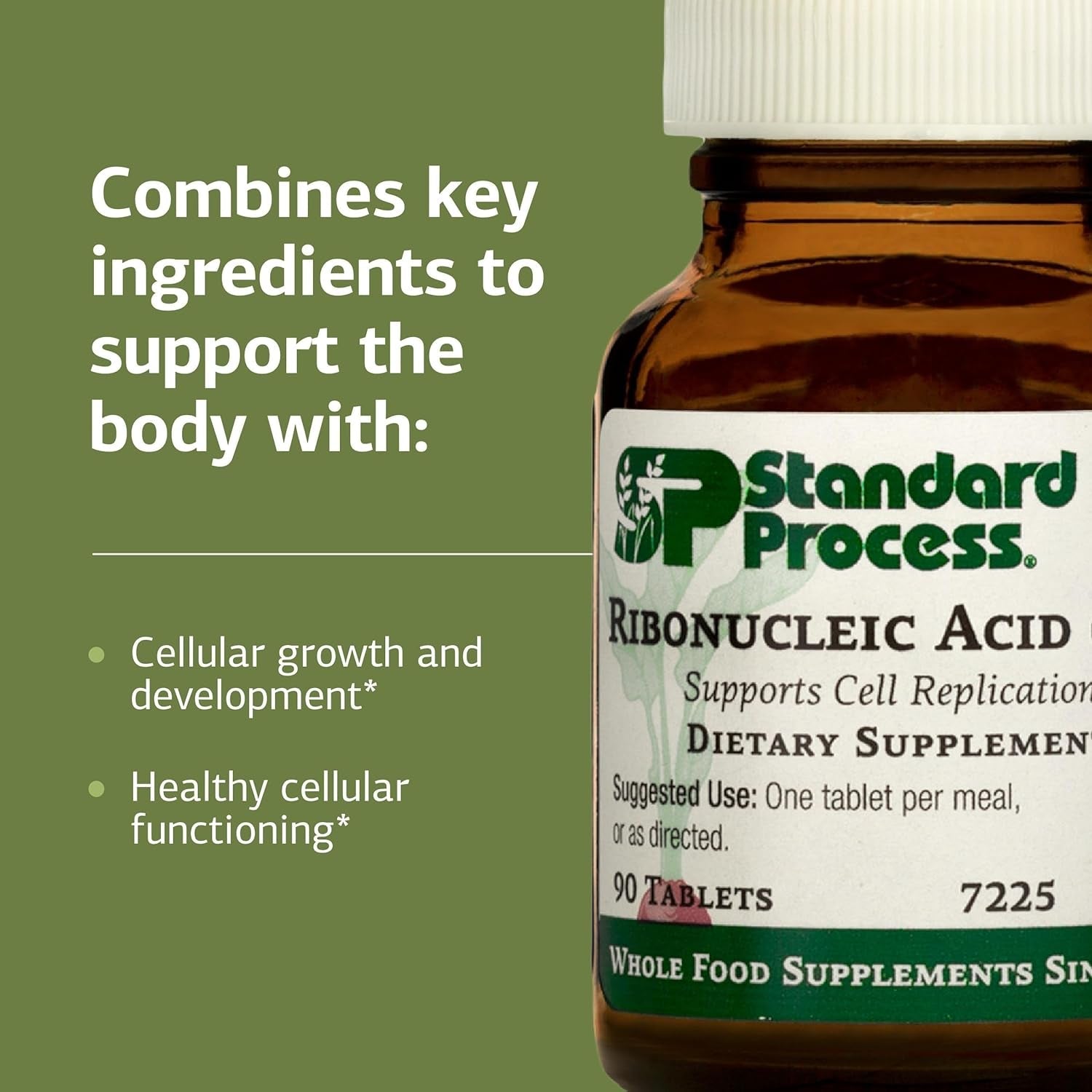Standard Process Ribonucleic Acid RNA - Cell Development Support - Aids Protein Synthesis - Vegan, Gluten-Free, Non-Soy, & Non-Grain - 90 Tablets (90 Servings)
