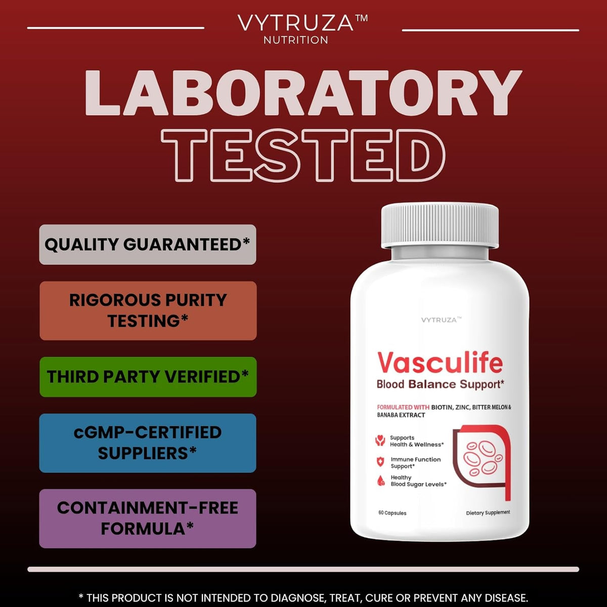 Vasculife Blood Balance Support* - Vasculife Capsules Advanced Formula Blood Health Support Supplement Supports Blood Flow and Blood Circulation*, 60 Capsules