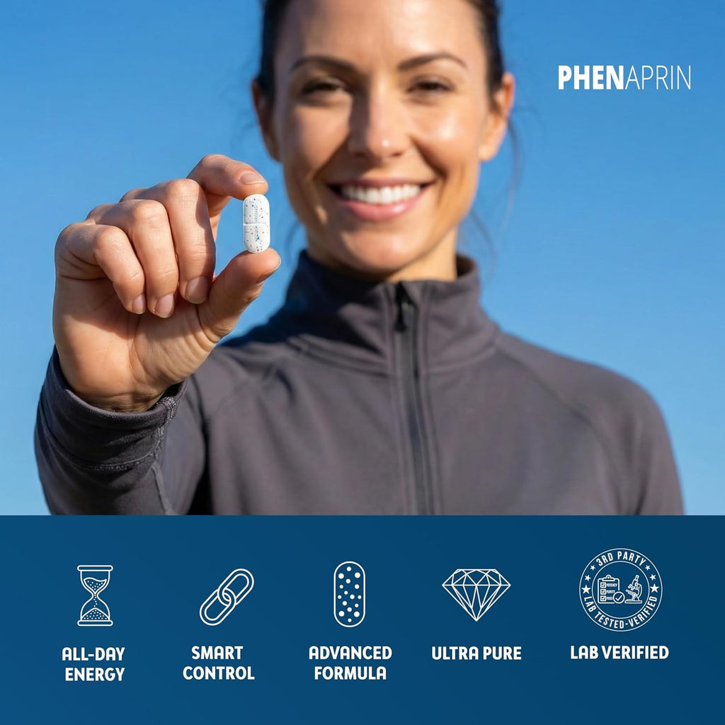 Phenaprin TX7 Powerful Diet Pills for Weight Loss & Appetite Suppressant Support - Nootropic Energy, Focus & Food Noise Control - Smart Formula for Women & Men - 60 Tablets
