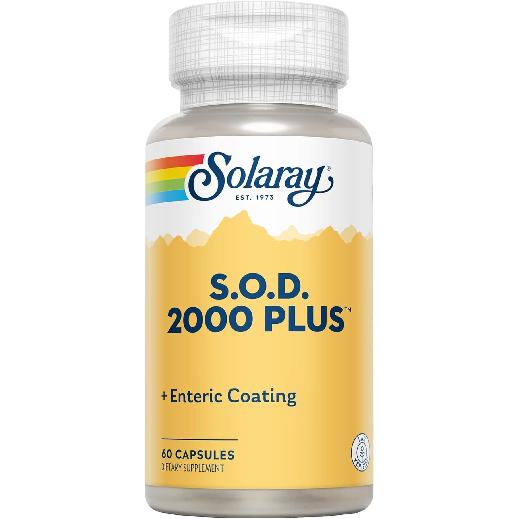 SOLARAY S.O.D. 2000 plus - Superoxide Dismutase (SOD) and Catalase Antioxidant Supplement, Wellness Support - W/Green Tea Extract, Calcium, Rosemary, Grape Seed Extract, 60-Day Guarantee, 100 Servings