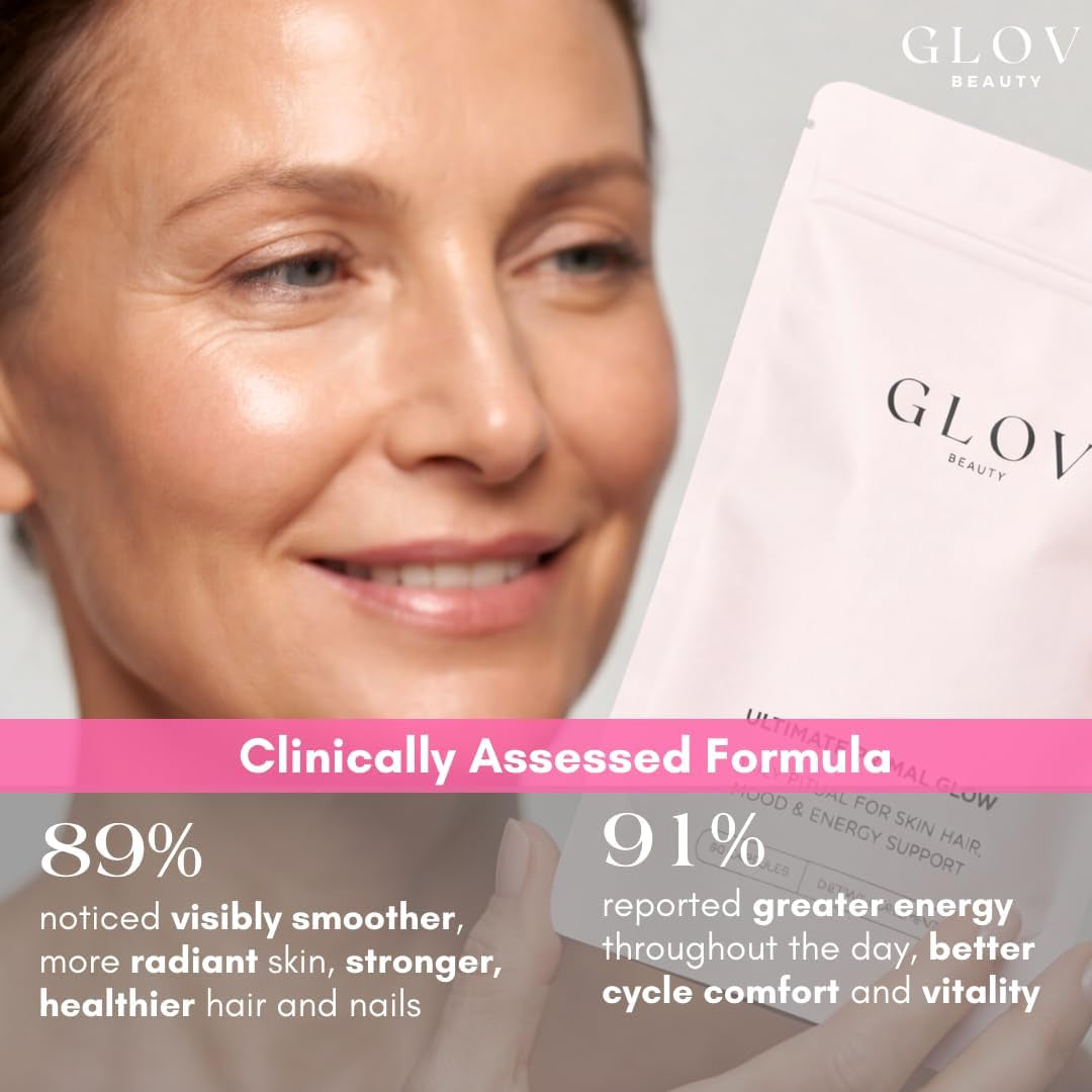 Glov Beauty Ultimate Primal Glow - Grass Fed Beef Organ Supplement for Women, Pasture Raised Liver, Heart, Kidney & Reproductive Beef Organs for Beauty, Energy & Vitality Support, 1Month Supply 60Caps