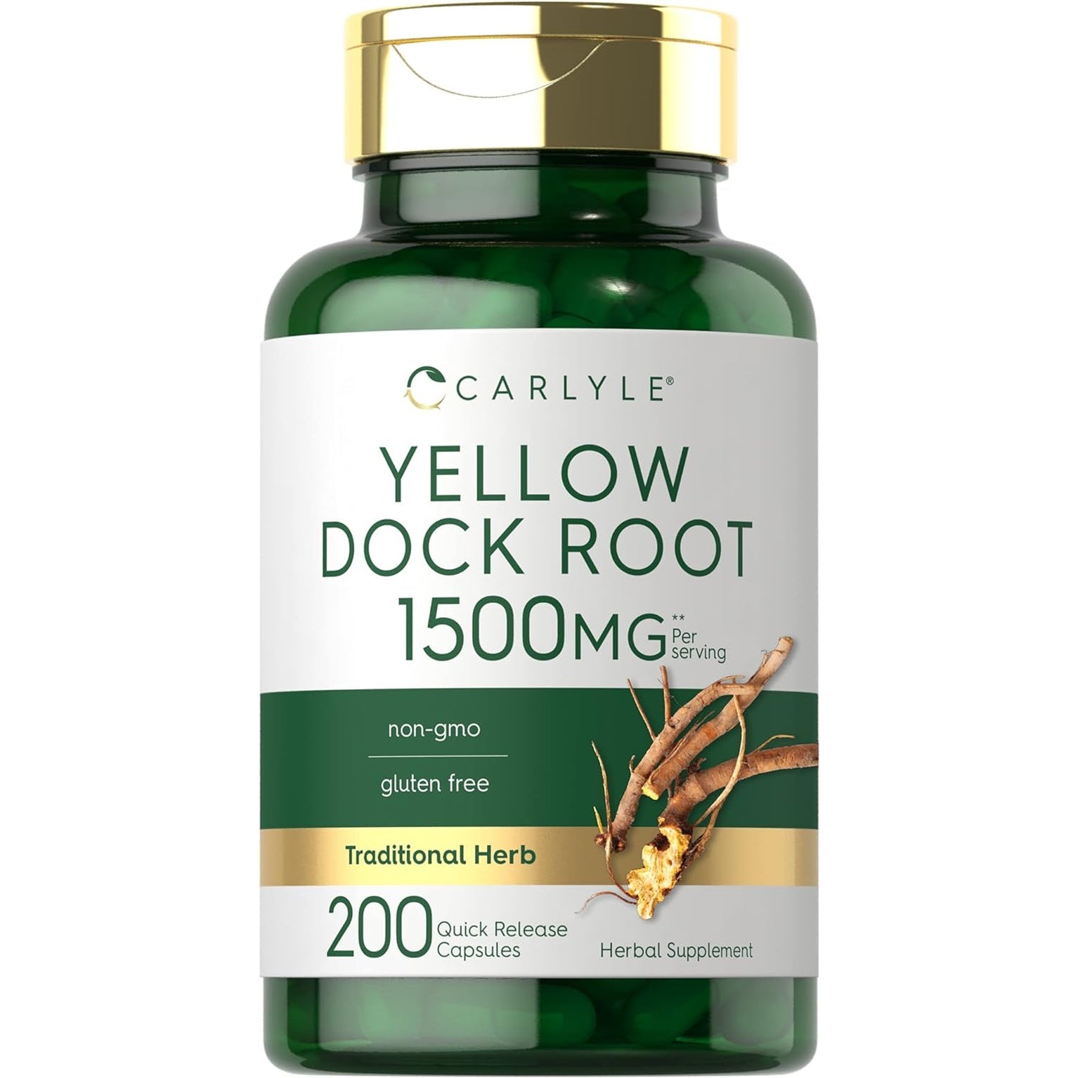 Carlyle Yellow Dock Root Capsules | 200 Count | Non-Gmo, Gluten Free | High Potency Formula | Traditional Herb