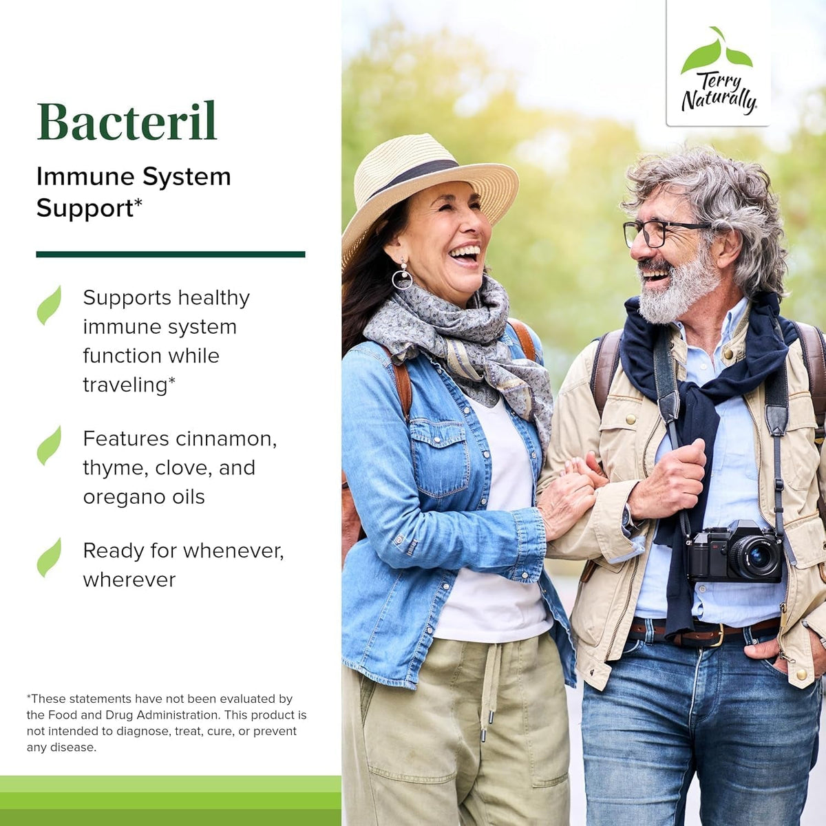 Terry Naturally Bacteril - Intestinal Support Supplement with Clove, Cinnamon, Thyme & Oregano - Immune Support Supplement with Antioxidant Support - Intestinal Support - 30 Softgels