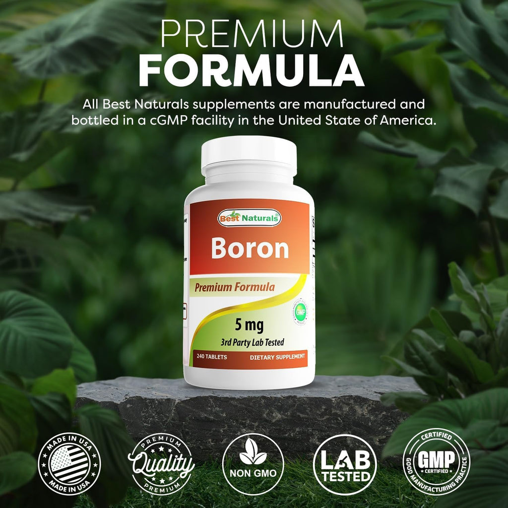Best Naturals Boron Supplements 5 Mg 240 Tablets (240 Count (Pack of 1))