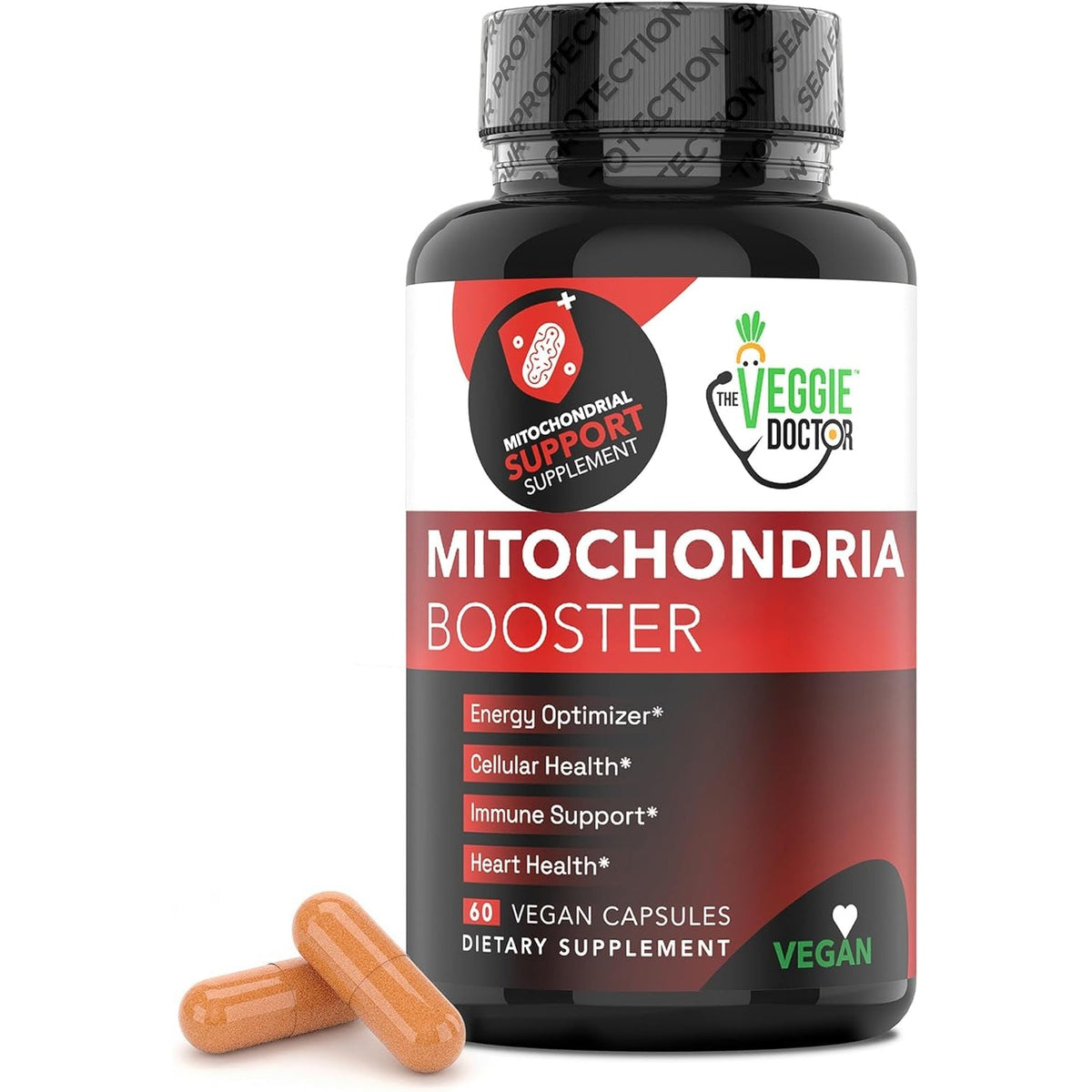 Vegan Mitochondrial Support – Advanced Cellular Wellness & Natural Energy Formula with Coq10, PQQ, Acetyl-L-Carnitine, Alpha-Lipoic Acid, Magnesium, Bioperine® - Daily Support (60 Capsules)