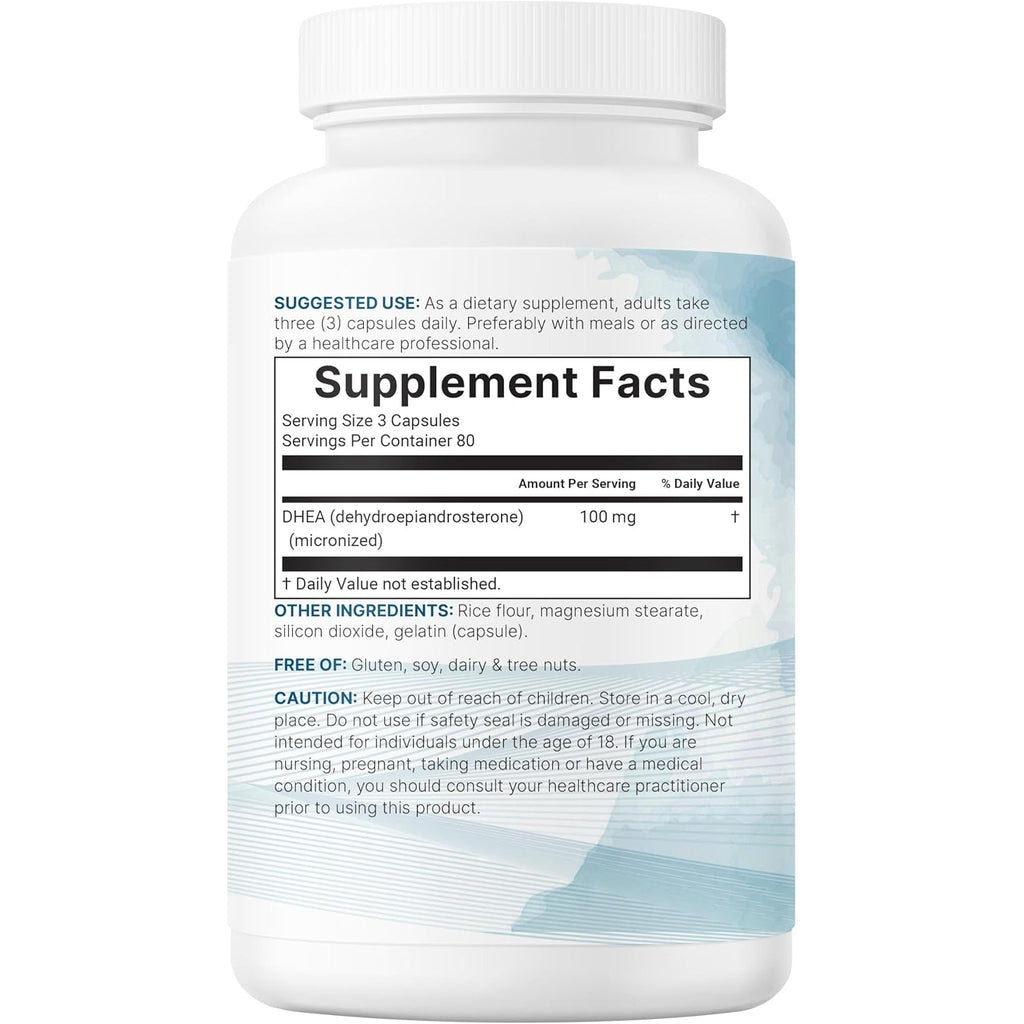 Micro Ingredients DHEA 100 Mg per Serving, 240 Capsules | Micronized DHEA Supplement for Women & Men | Non-Gmo, Gluten Free, Soy Free