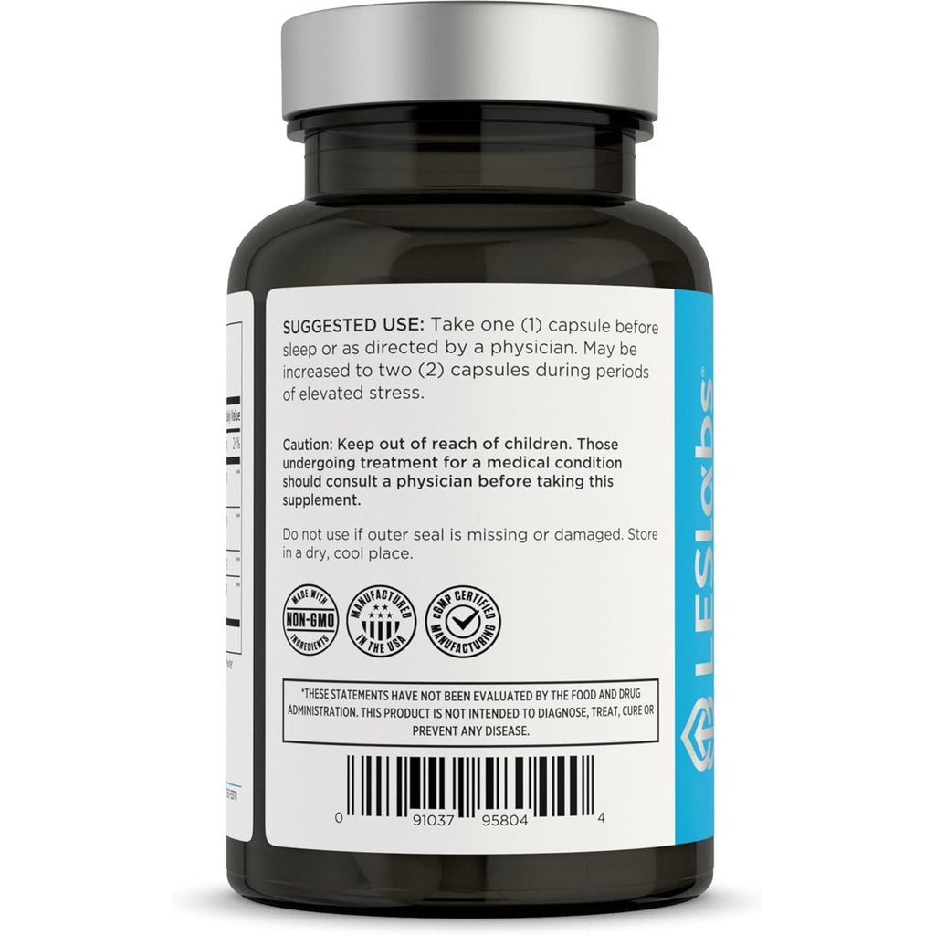 LES Labs Cortisol Health – Stress Relief, Balanced Cortisol Response, Relaxation & Deep Sleep – Phosphatidylserine, Magnesium, Magnolia Bark, Rhodiola Rosea & Ashwagandha – Non-Gmo – 60 Capsules