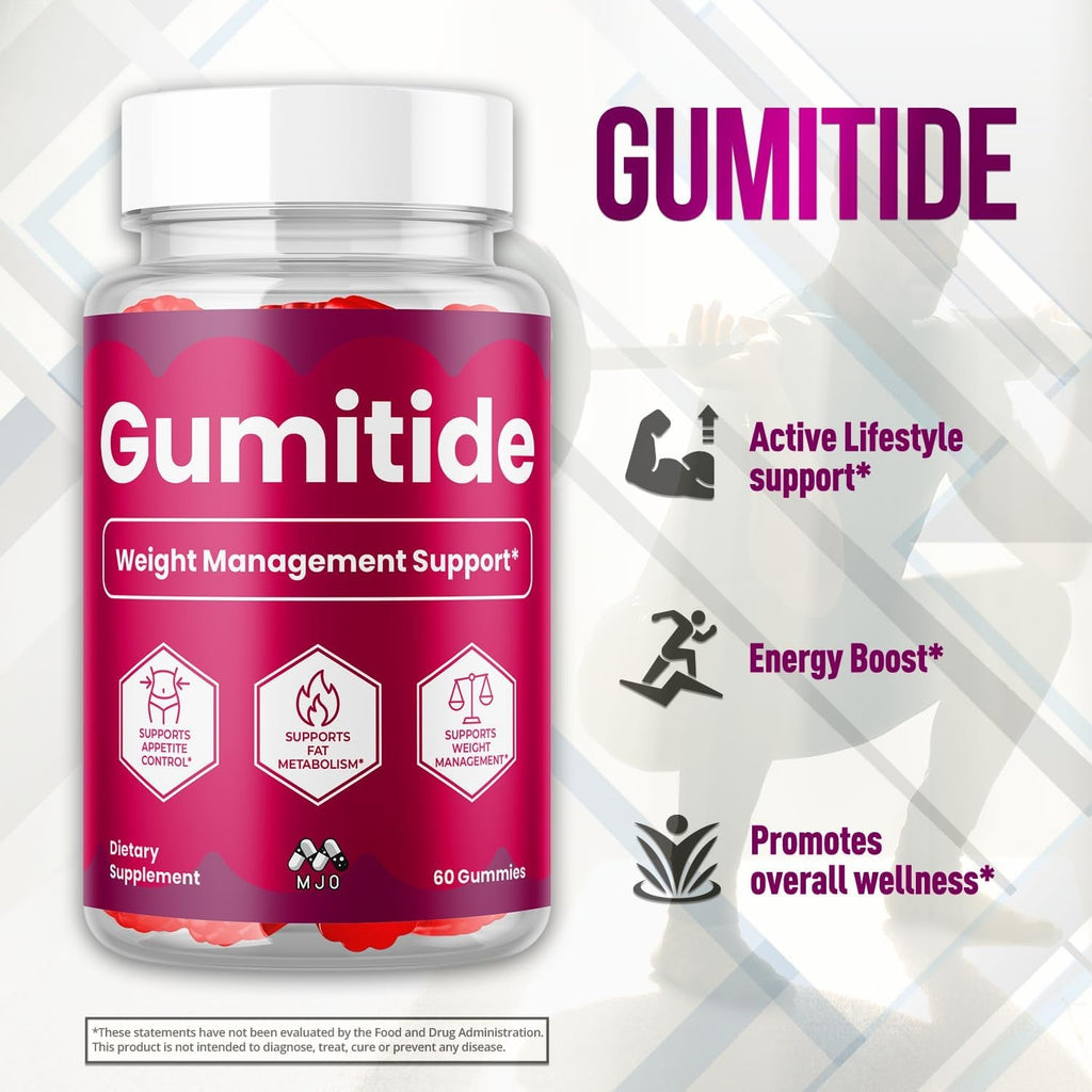 Gumitide Gummies, Official Gumitide Weight Management Gummys with Apple Cider Vinegar, Advanced Health and Wellness Formula ACV Gummys with Maximum Strength Active Lifestyle Multivitamins (60 Gummies)