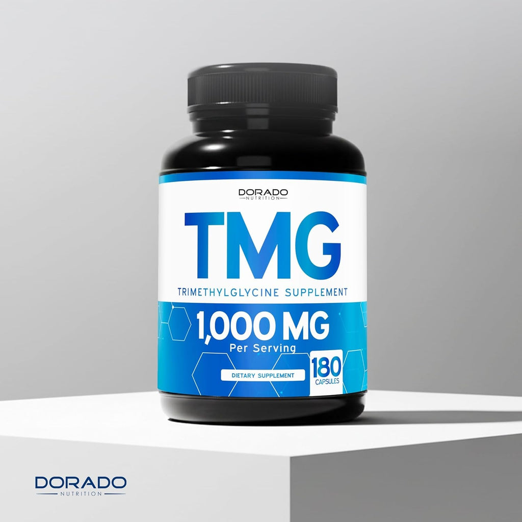 TMG Trimethylglycine Supplement 1,000Mg per Serving (3 Month Supply) - TMG Supplements for Homocysteine Control - as Betaine Anhydrous - Vegan, Third Party Tested & Non GMO - USA Made - (180 Capsules)