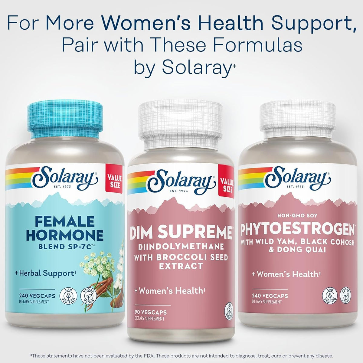 SOLARAY DIM Supreme - DIM Supplement 100Mg - Diindolylmethane DIM Complex with Broccoli Seed Extract and Bioflavonoids - Women'S Health and Balance Support - 60-Day Guarantee - 90 Servings, 90 Vegcaps