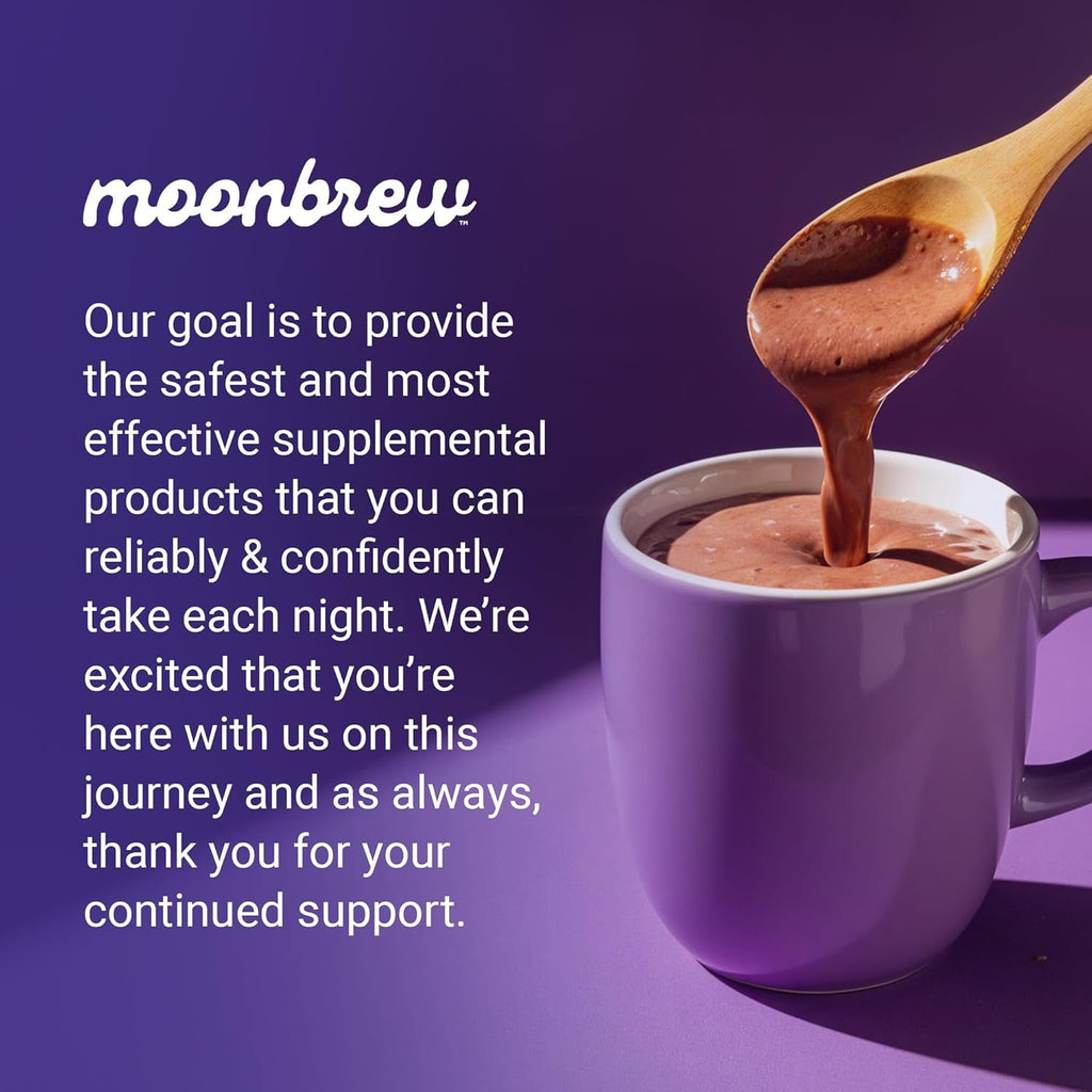 Moonbrew Magnesium Sleep Aid Drink Mix, Vanilla Latte – Melatonin-Free Nighttime Ritual for Relaxation & Deep Rest – Caffeine-Free Sleepy Latte with L-Theanine & Zinc – 25 Servings