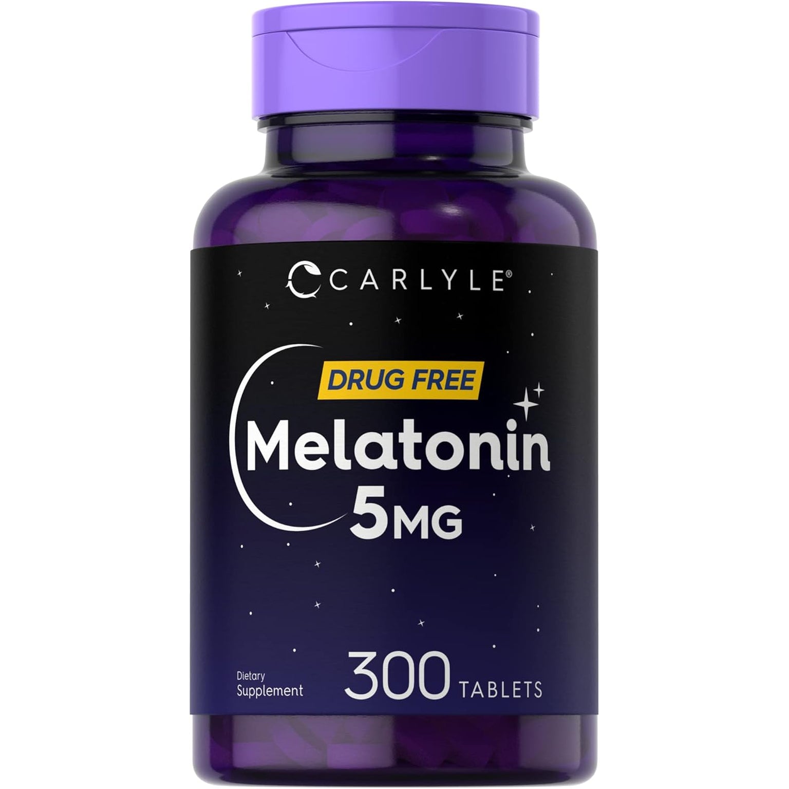 Carlyle Melatonin 5Mg | 300 Tablets | Drug Free Supplement | Vegetarian, Non-Gmo, Gluten Free
