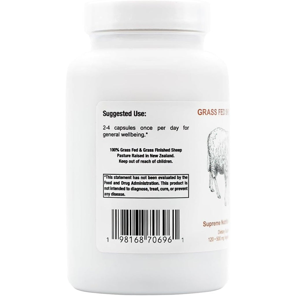 Supreme Nutrition Grass Fed Sheep Liver, 120 Pure Ovine Liver Capsules