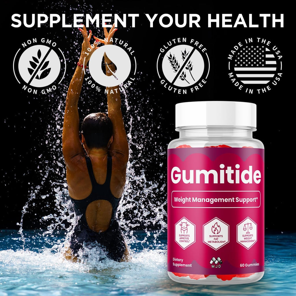 Gumitide Gummies, Official Gumitide Weight Management Gummys with Apple Cider Vinegar, Advanced Health and Wellness Formula ACV Gummys with Maximum Strength Active Lifestyle Multivitamins (60 Gummies)