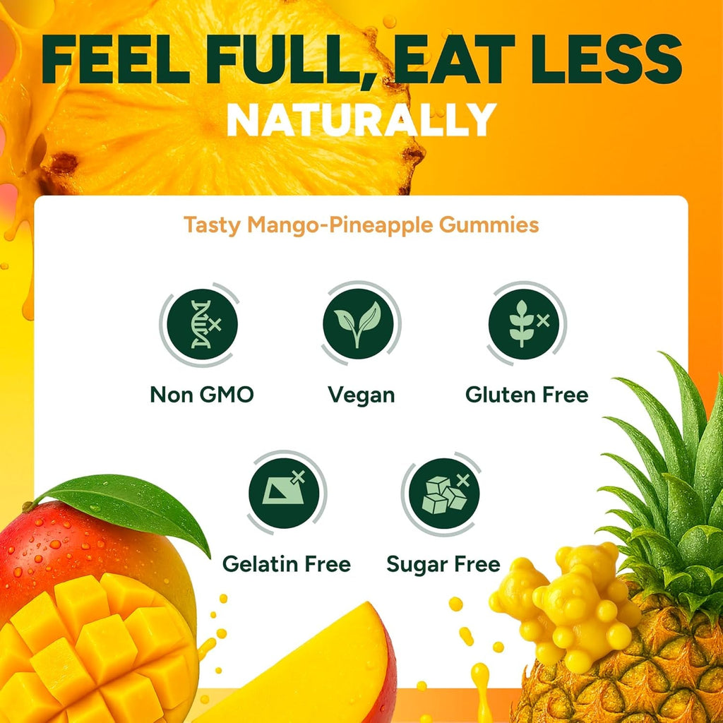 GLP-1 Support Gummies – Sugar-Free Appetite & Craving Control Supplement with Berberine, Cinnamon, Turmeric, Garcinia & Raspberry Ketones – Digestion, Weight Loss, Carb Blocker, Vegan, Keto