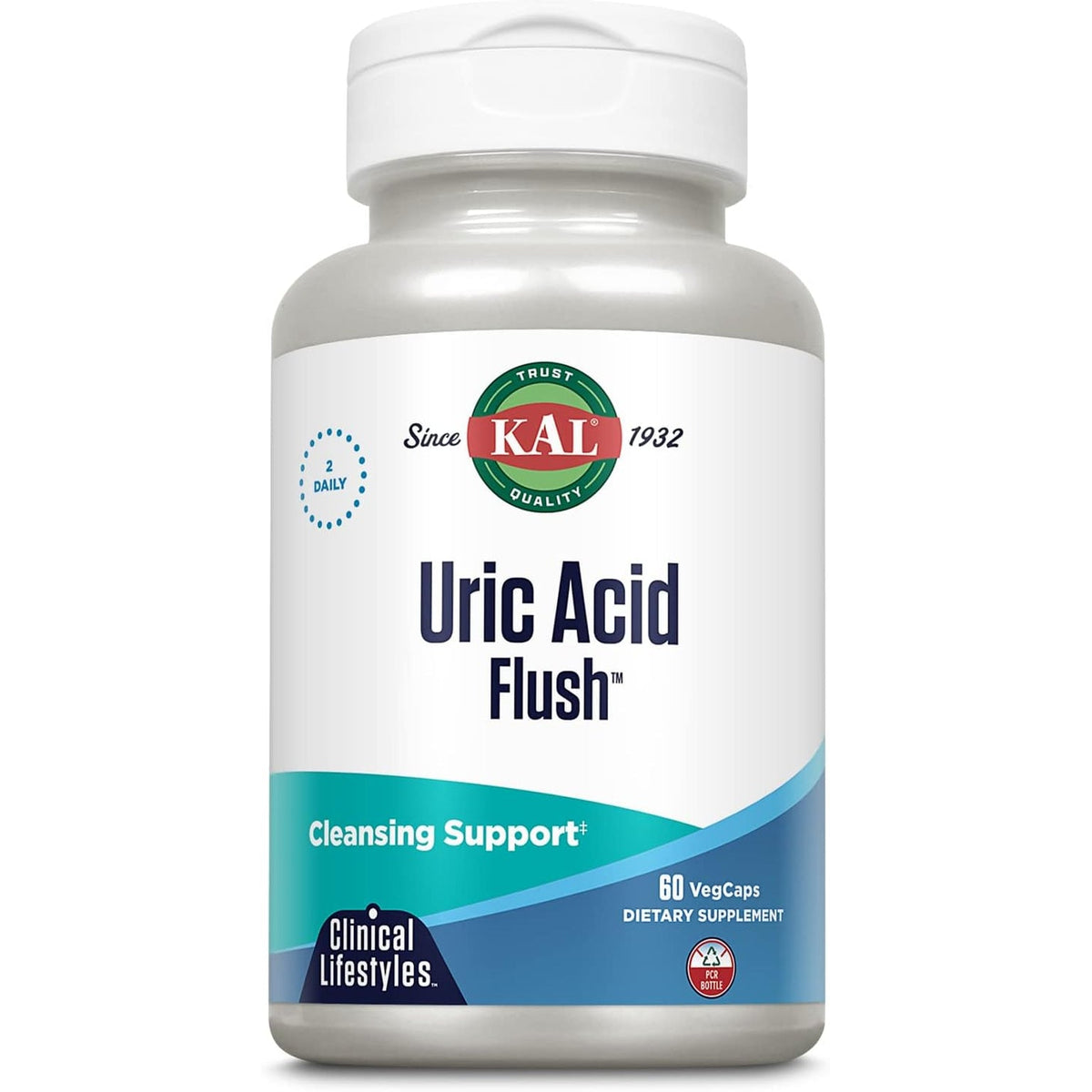 KAL Uric Acid Flush, Joint Health Supplement with Tart Cherry Extract, Celery Seed and Turmeric Extract, Joint Comfort and Mobility Support, Lab Verified, 60-Day Guarantee, 30 Servings, 60 Vegcaps