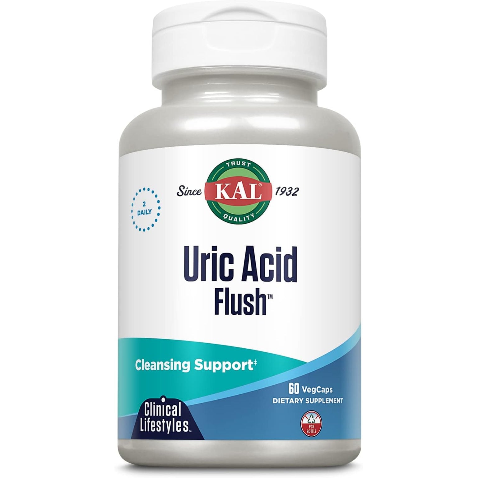 KAL Uric Acid Flush, Joint Health Supplement with Tart Cherry Extract, Celery Seed and Turmeric Extract, Joint Comfort and Mobility Support, Lab Verified, 60-Day Guarantee, 30 Servings, 60 Vegcaps