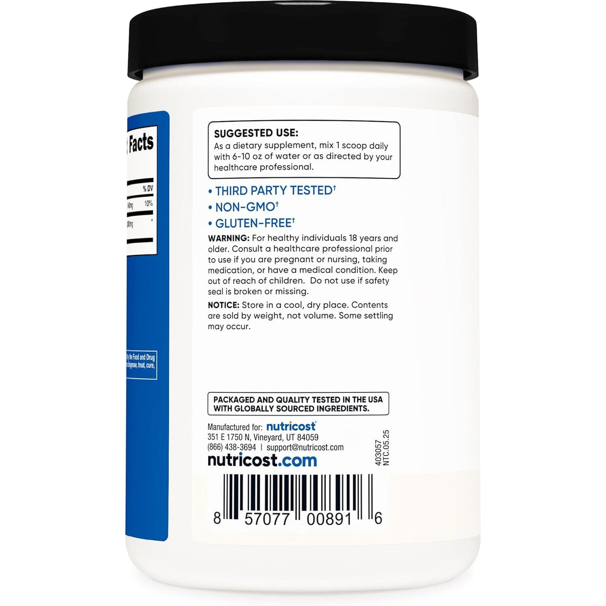 Nutricost HMB Powder (Beta-Hydroxy Beta-Methylbutyrate) 250 Grams - Gluten Free & Non-Gmo
